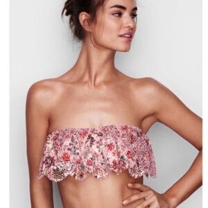 Victoria's Secret Multi Floral Print Eyelet Bralette M